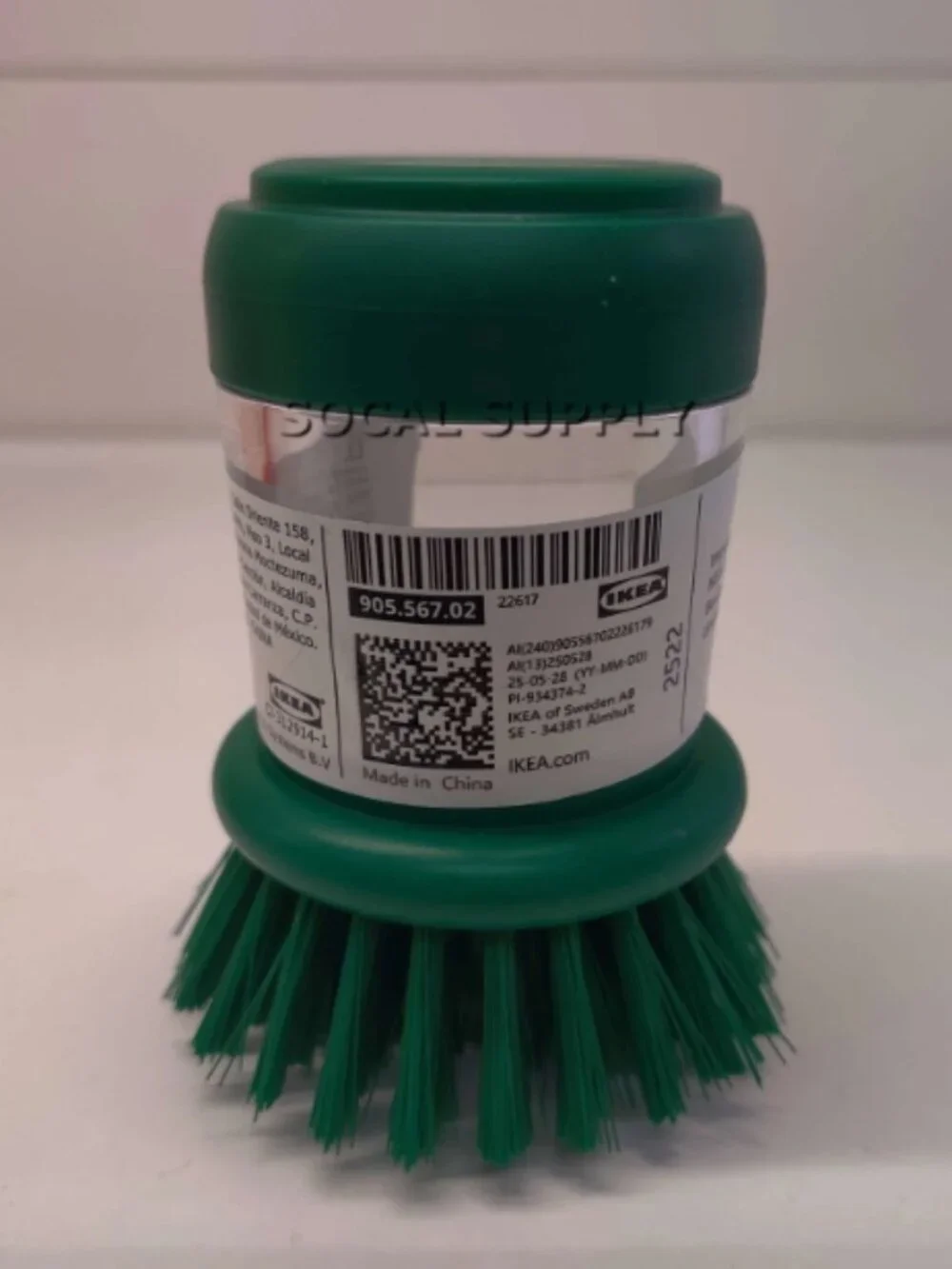 2-Pack VIDEVECKMAL 905.567.02 Dish brush with soap dispenser, bright green